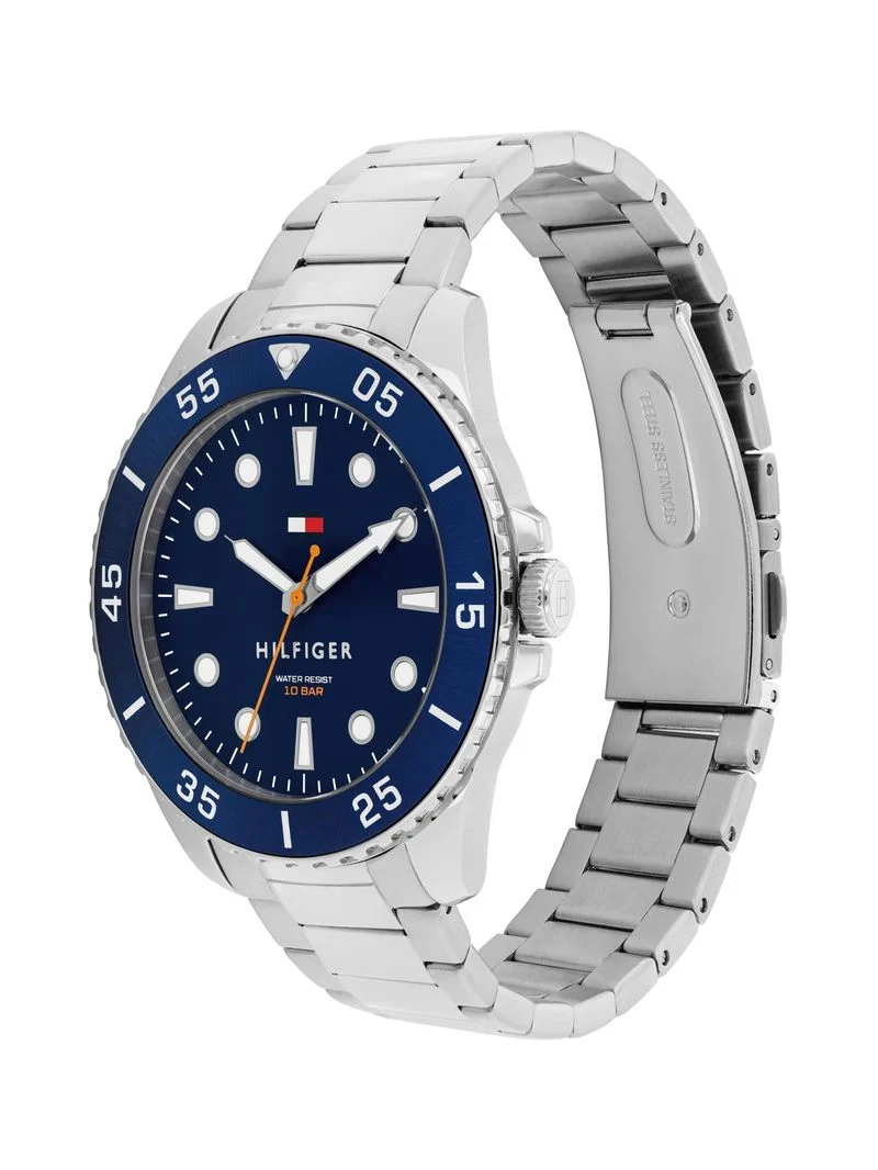 Tommy Hilfiger 1792202 Herren Armbanduhr Silber • Edelstahlgehäuse 42 mm • 10 BAR Wasserdicht