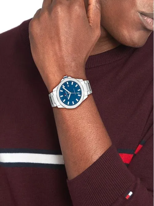 Tommy Hilfiger 1792202 Herren Armbanduhr Silber • Edelstahlgehäuse 42 mm • 10 BAR Wasserdicht