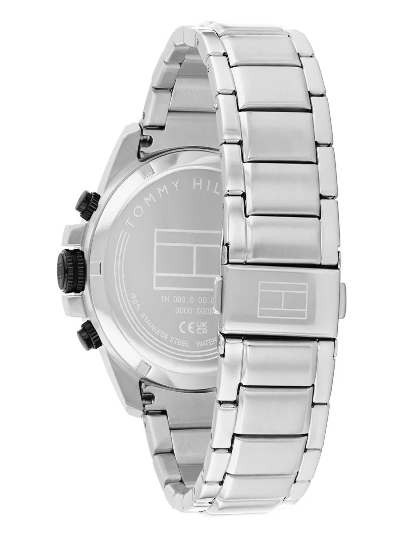 Tommy Hilfiger 1792198 Herrenuhr Silber • Texturiertes Zifferblatt mit Datum • 5 BAR Wasserdicht