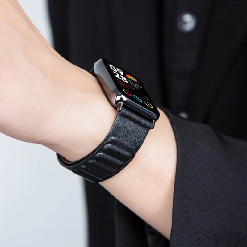 Modisch Xiaomi Smart Band 8 Pro Echtes Leder Armband