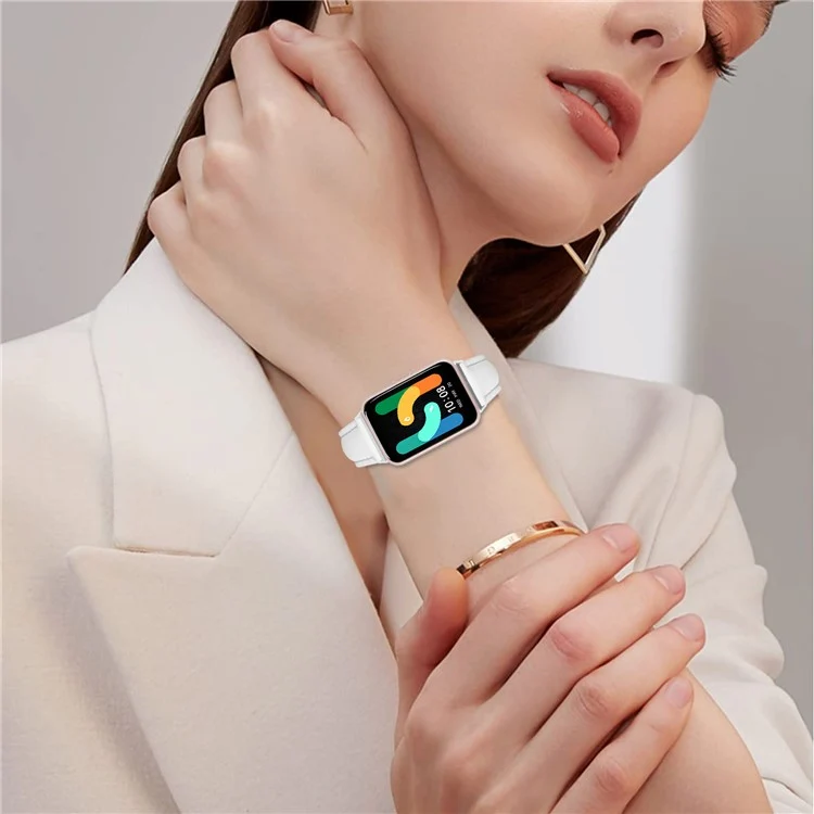 Stark Samsung Galaxy Fit 3 Echtes Leder Armband