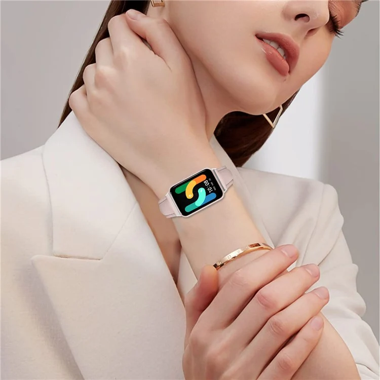 Stark Samsung Galaxy Fit 3 Echtes Leder Armband