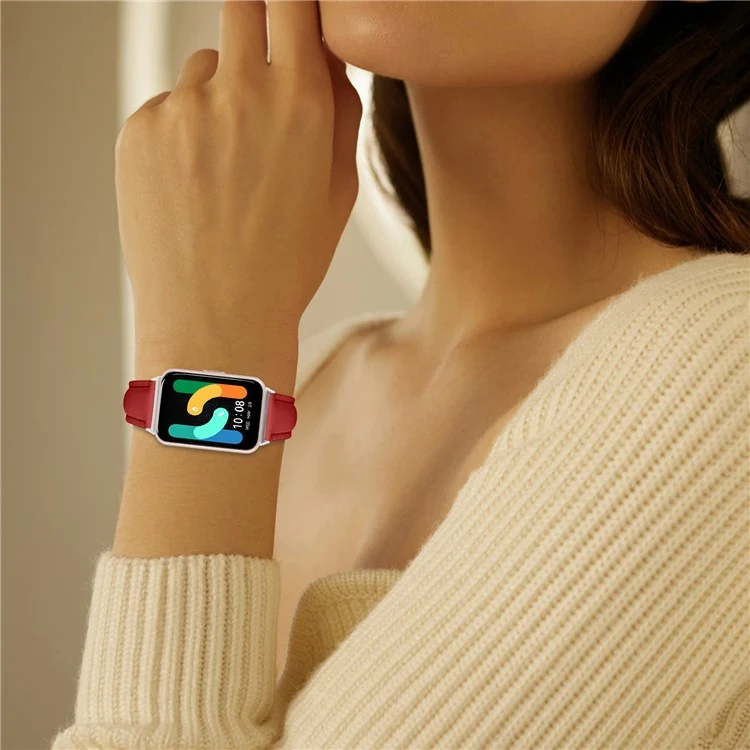 Stark Samsung Galaxy Fit 3 Echtes Leder Armband