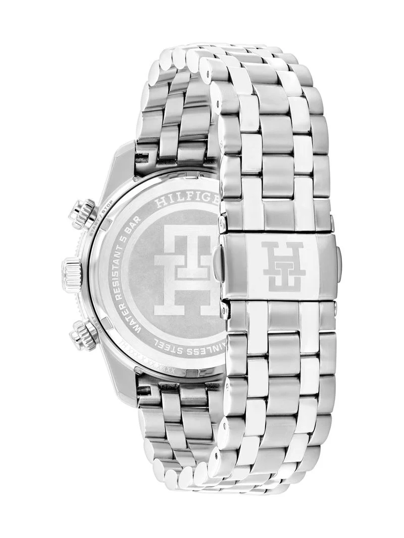 Tommy Hilfiger TH85 1792186 Herren Armbanduhr Silber • Chronograph mit Datumsanzeige • 5 BAR Wasserdicht