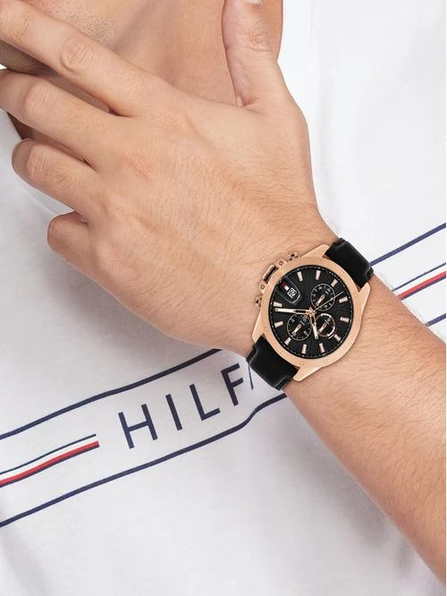Tommy Hilfiger TH85 1792186 Herren Armbanduhr Silber • Chronograph mit Datumsanzeige • 5 BAR Wasserdicht