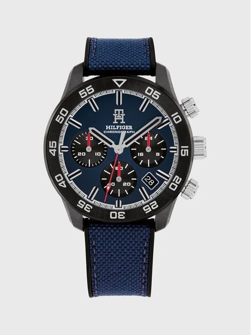 Tommy Hilfiger TH85 1792186 Herren Armbanduhr Silber • Chronograph mit Datumsanzeige • 5 BAR Wasserdicht