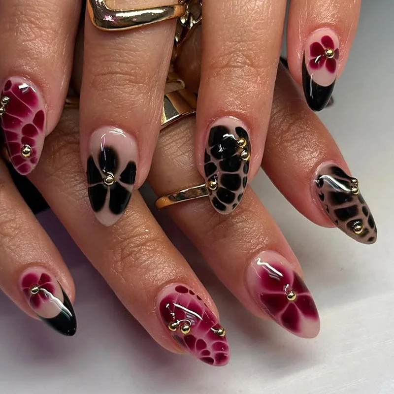 Künstlerische Stiletto Press-On Nail Art