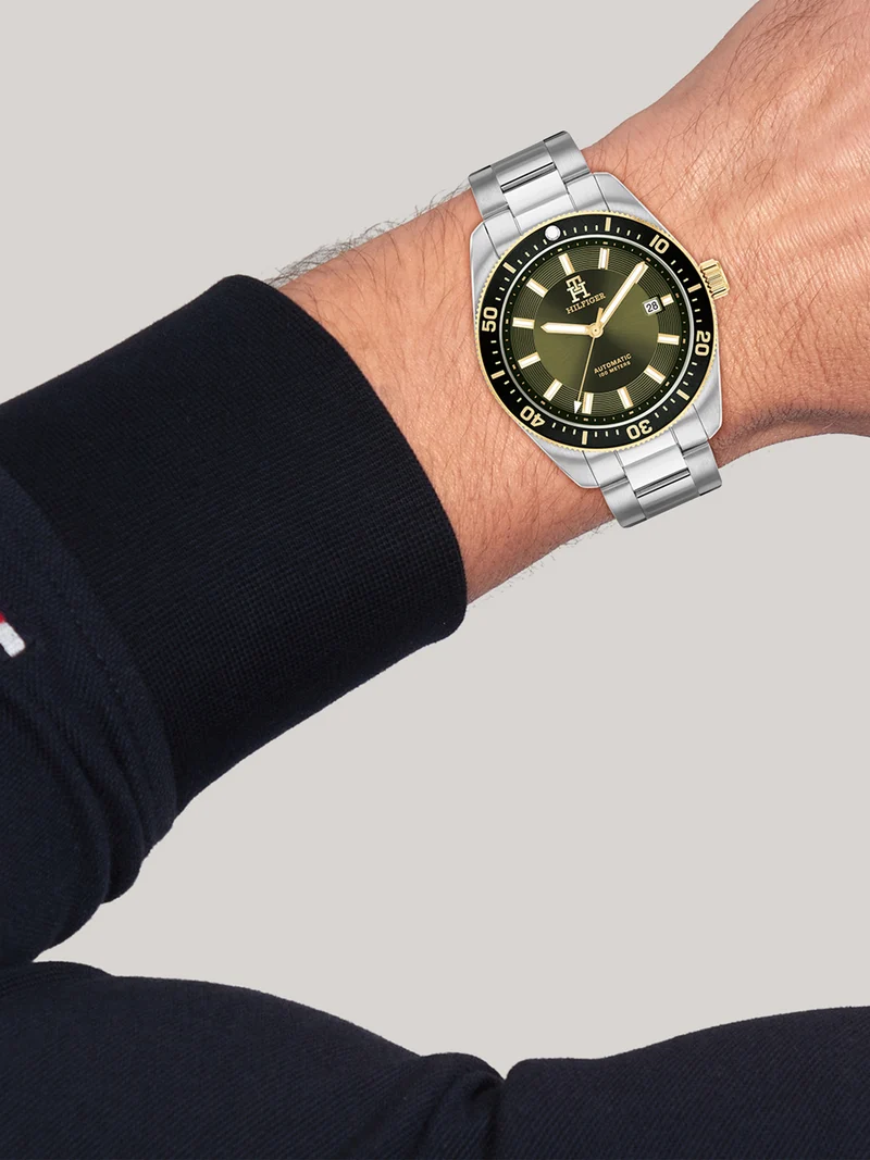 Tommy Hilfiger TH85 1792155 Herren Armbanduhr Grün • Automatikwerk • 10 Bar Wasserdicht
