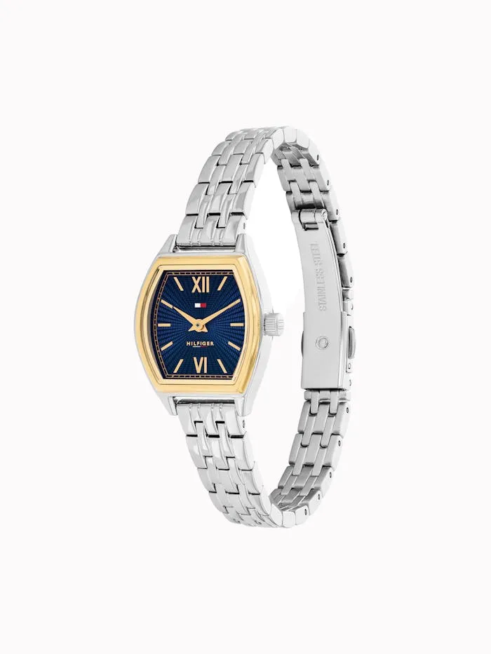 Tommy Hilfiger Norah 1782869 Damen Armbanduhr Blau • Tonneau-Gehäuse • Mineralglas