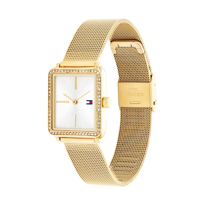 Tommy Hilfiger Tea 1782829 Damen Armbanduhr Gold • Zirkonia-Akzente auf der Lünette • Quarzwerk