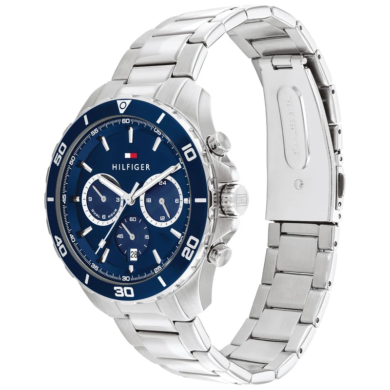 Tommy Hilfiger Jordan 1792094 Herrenuhr Blau • Edelstahlarmband • Multifunktion