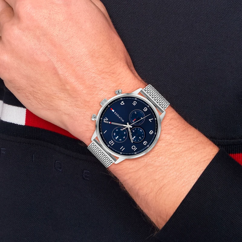 Tommy Hilfiger Leonard LE 1792078 Herrenuhr Blau • Chronograph • Mineralglas