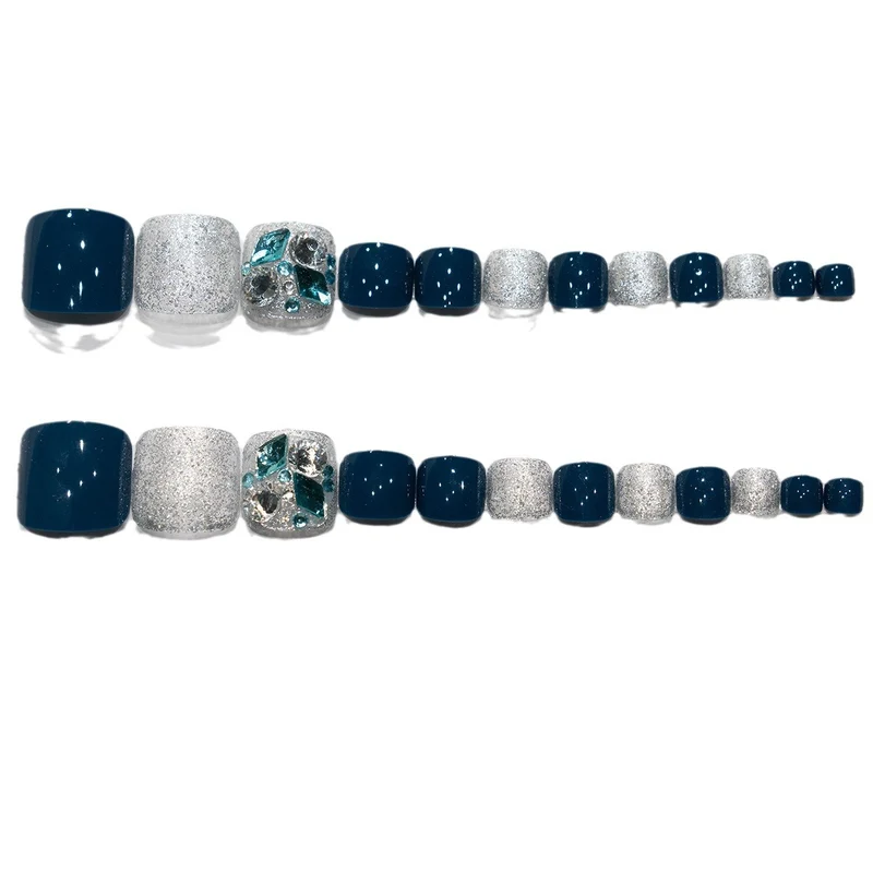 Künstlerische Edelstein Pediküre Nagelkunst