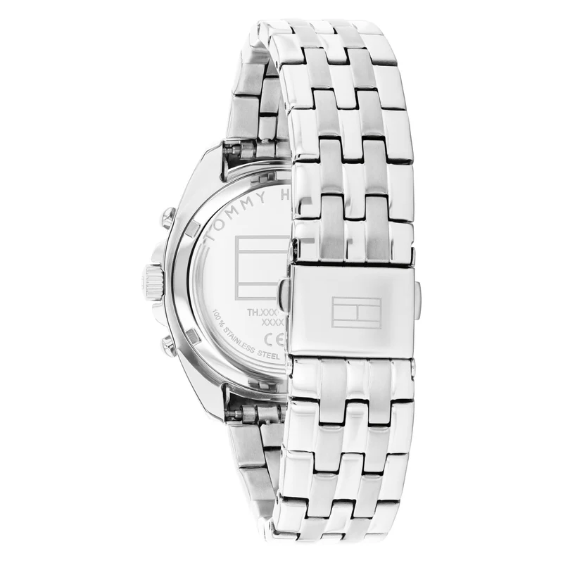Tommy Hilfiger Mellie 1782802 Damen Armbanduhr Silber • Chronograph-Optik • 5 BAR Wasserdicht