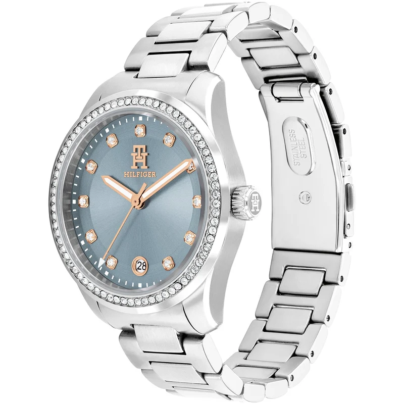 Tommy Hilfiger TH85 Crystals 1782795 Damen Armbanduhr Silber • Mineralglas • 5 ATM wasserdicht