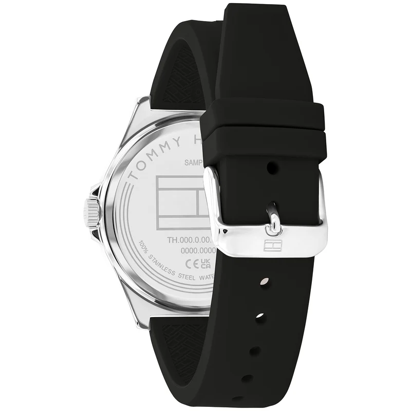 Tommy Hilfiger Norris 1710617 Herren • Schwarzes Silikonarmband • Mineralglas