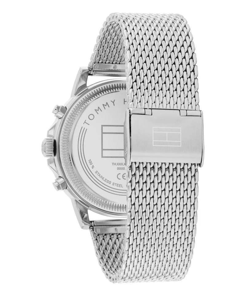 Tommy Hilfiger Stewart 1710609 Herren Armbanduhr Blau • Skelett-Zifferblatt • Edelstahl-Milanaise