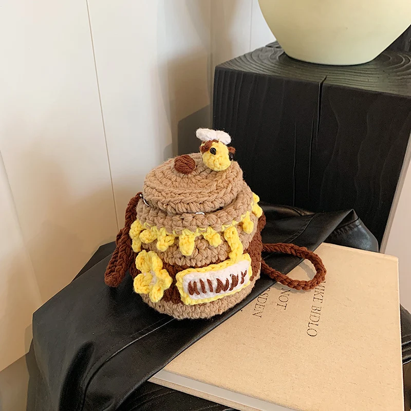 Spaß Häkel Honigglas Mini Tasche