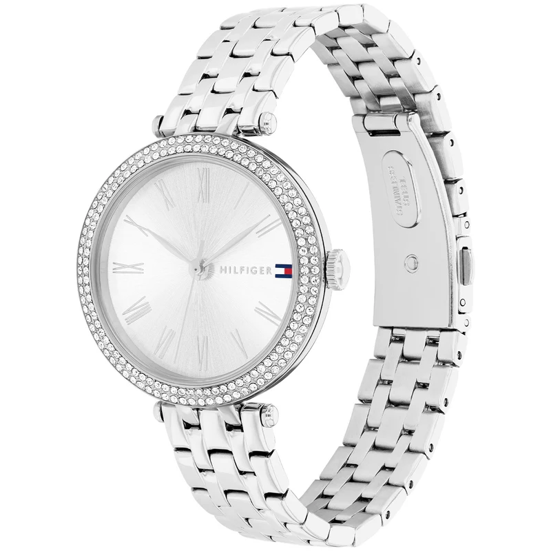 Tommy Hilfiger Natalie 1782719 Damen Armbanduhr Silber • Mineralglas • Zirkonia-Besatz
