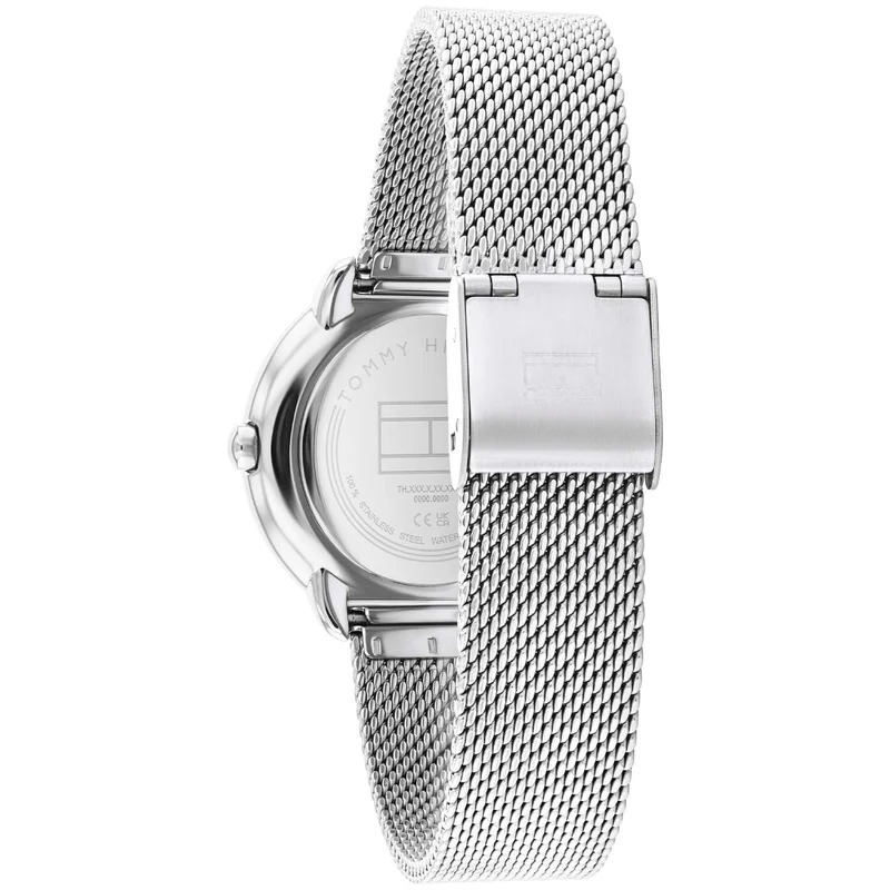 Tommy Hilfiger Demi 1782698 Damen Armbanduhr Silber • Zirkonia-Besatz • Milanaise-Armband