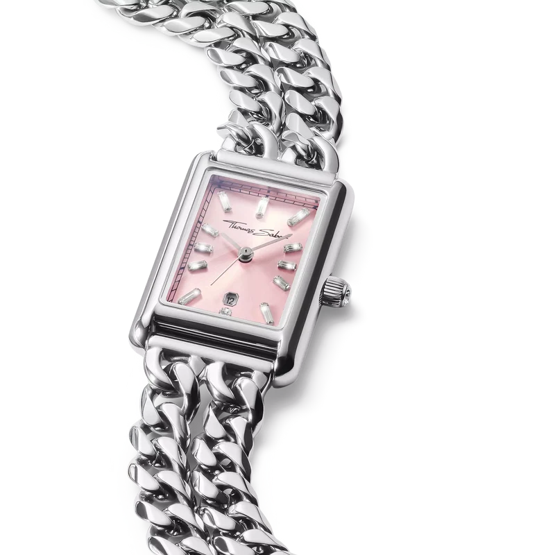 Thomas Sabo Bold Elegance WA0454-201-204 Damenuhr Pink • Mineralglas mit Saphirbeschichtung • 3 ATM Wasserdicht