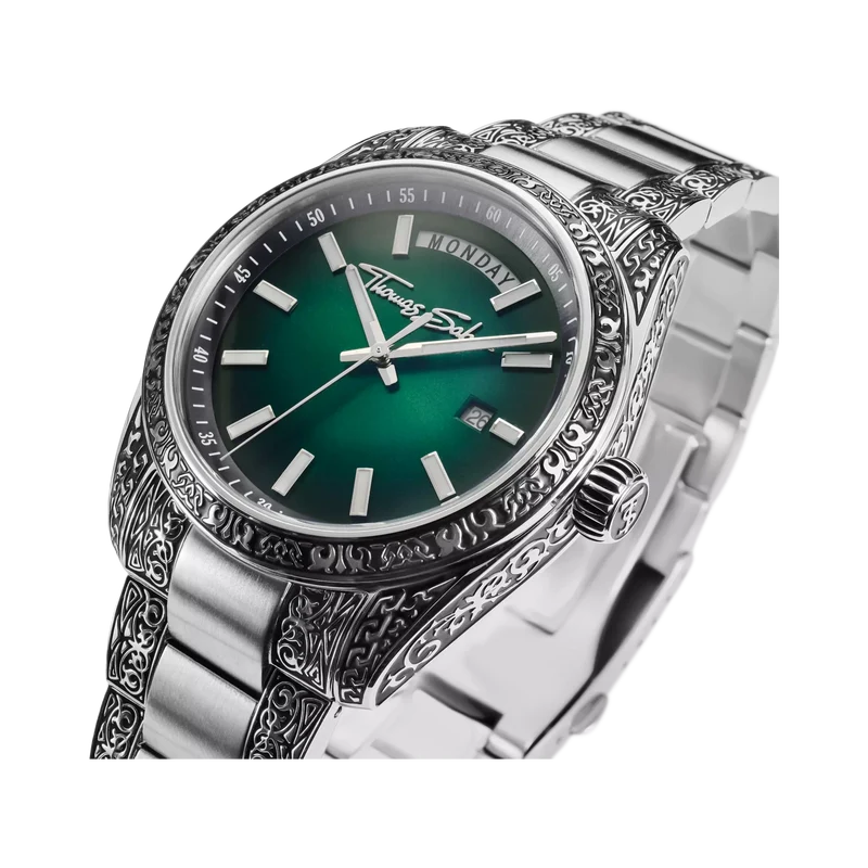 Thomas Sabo Rebel at Heart Revive WA0440-201-211 Herren • Graviertes Edelstahldesign • 5 ATM Wasserdicht