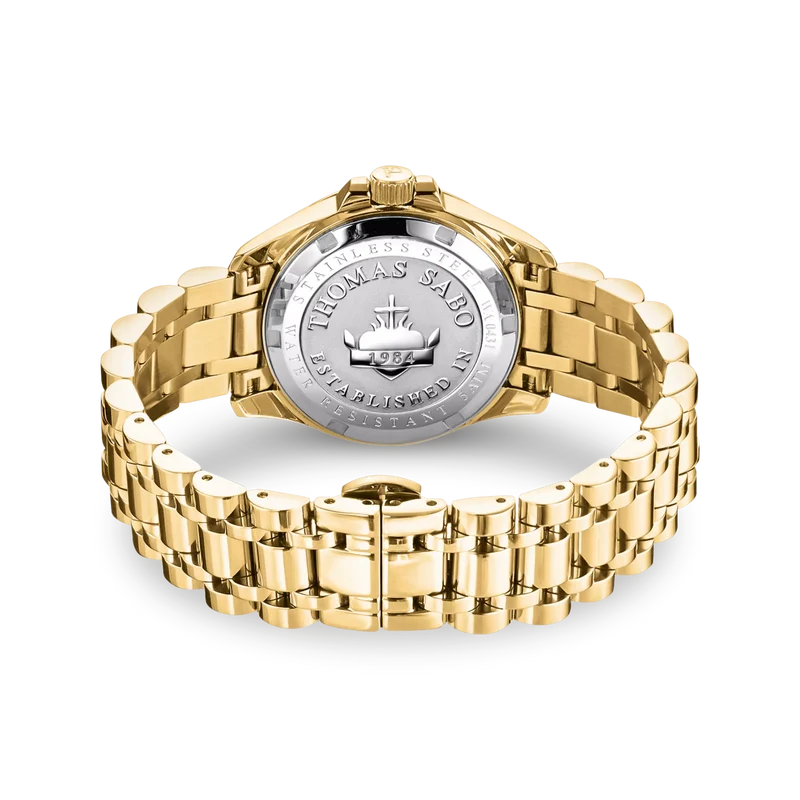 Thomas Sabo Divine Gold WA0431-291-207 Damenuhr Schwarzgold • Saphirbeschichtetes Mineralglas • MIYOTA-Uhrwerk