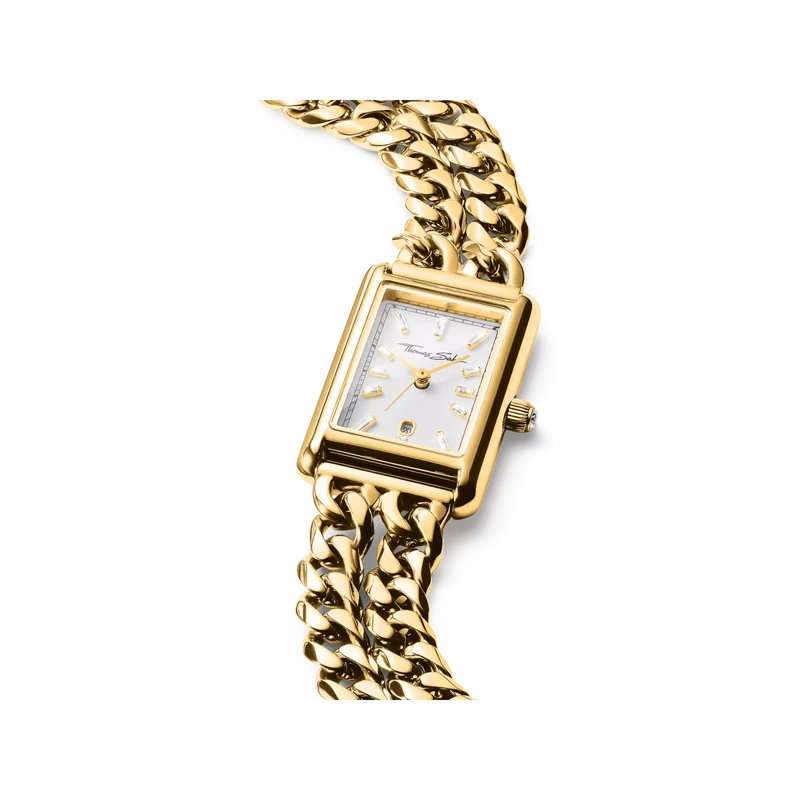 Thomas Sabo WA0429-291-207 Damenuhr Goldfarben • Saphirbeschichtetes Mineralglas • Datumsanzeige