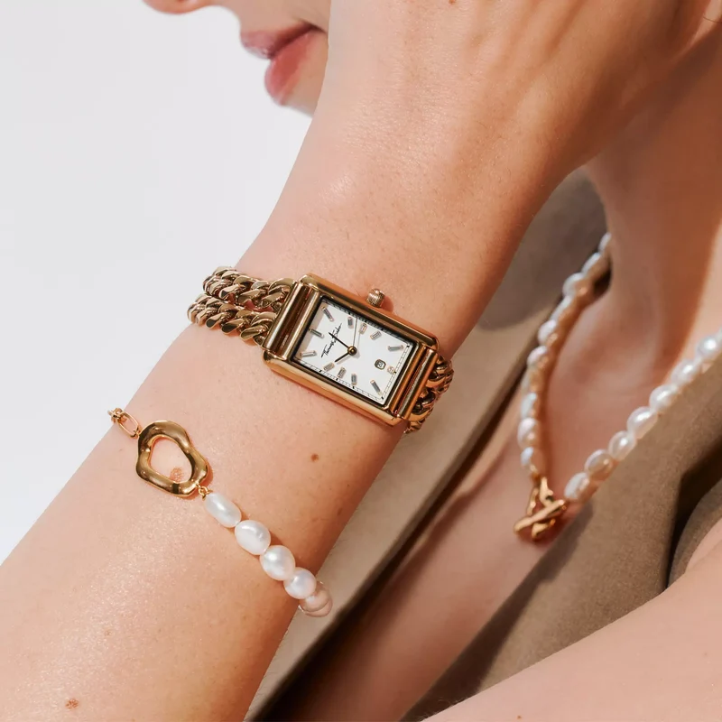 Thomas Sabo WA0429-291-207 Damenuhr Goldfarben • Saphirbeschichtetes Mineralglas • Datumsanzeige