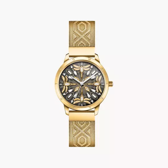 Thomas Sabo Spirit Magic Garden WA0422-264-207 Damenuhr Schwarz-Gold • Milanaise-Armband • Mineralglas mit Saphirbeschichtung