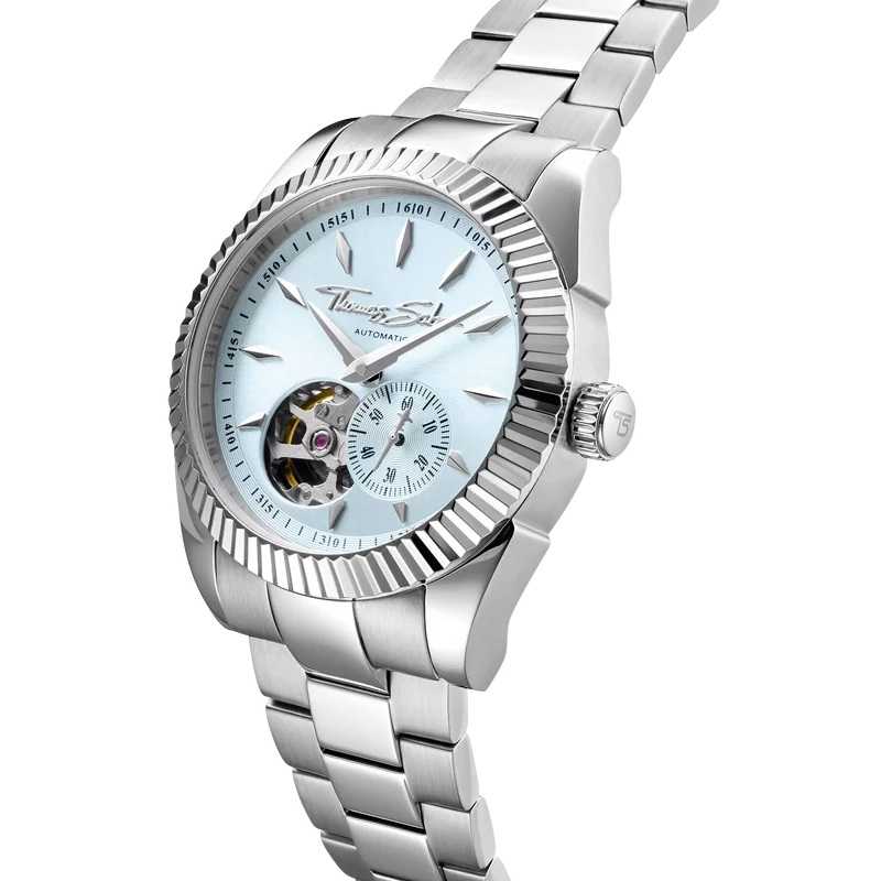 Thomas Sabo WA0417-201-209 Unisex Armbanduhr Eisblau • Automatikwerk Miyota 8N40 • Saphirglas