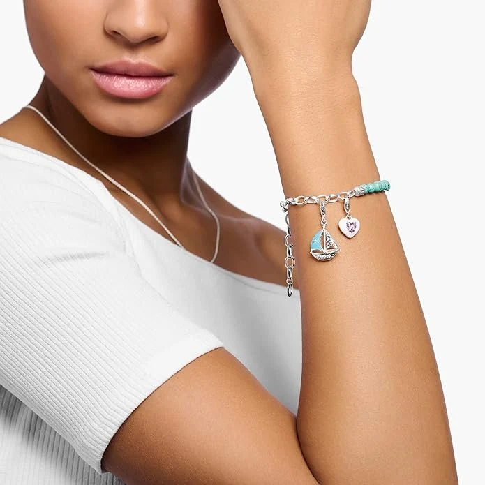 Thomas Sabo Damen Armband Silber mit imitiertem Türkis - türkis - 16-19 cm A2098-404-17-L19