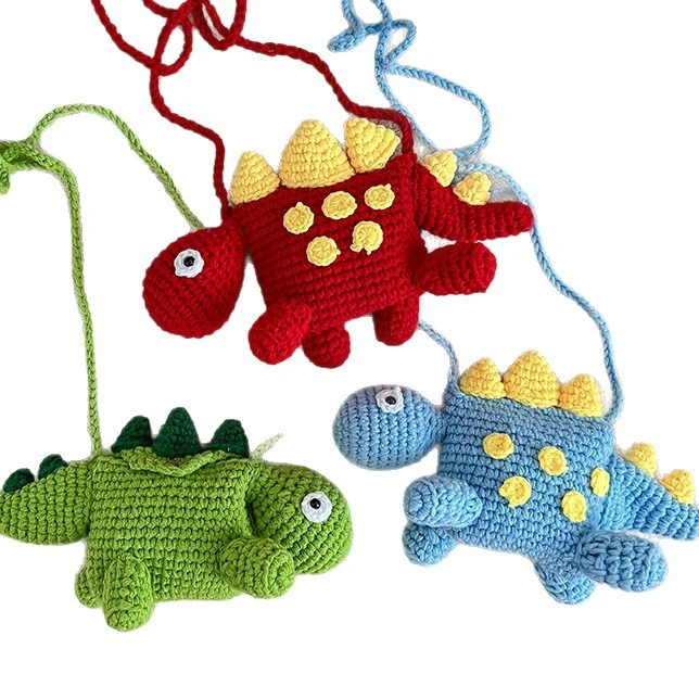 Dinosaur-Themen Häkel Mini-Handtasche