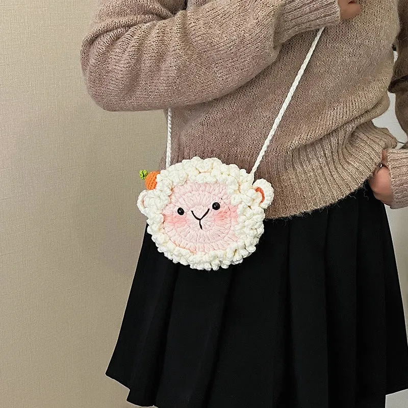 Niedliche Schaf-Themen Häkel Mini Tasche