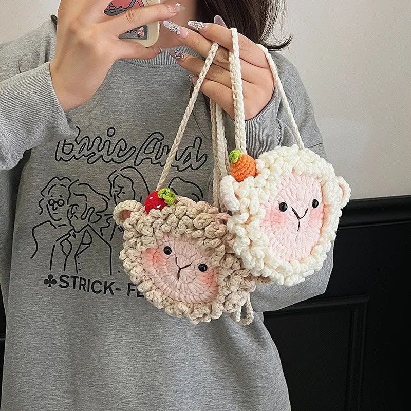 Niedliche Schaf-Themen Häkel Mini Tasche