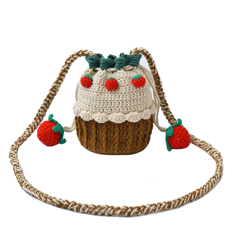 Süßes Cupcake-Themen Häkel-Mini-Handtasche