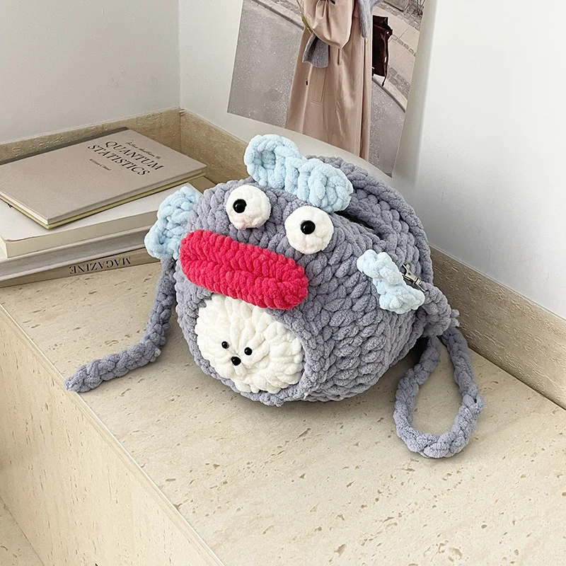 Niedlicher gehäkelter Mäuseplüsch-Rucksack