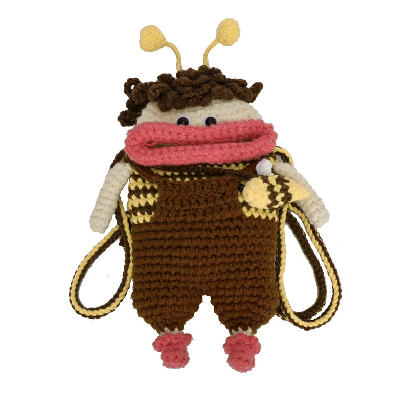 Süßer gehäkelter Bienen-Mini-Rucksack