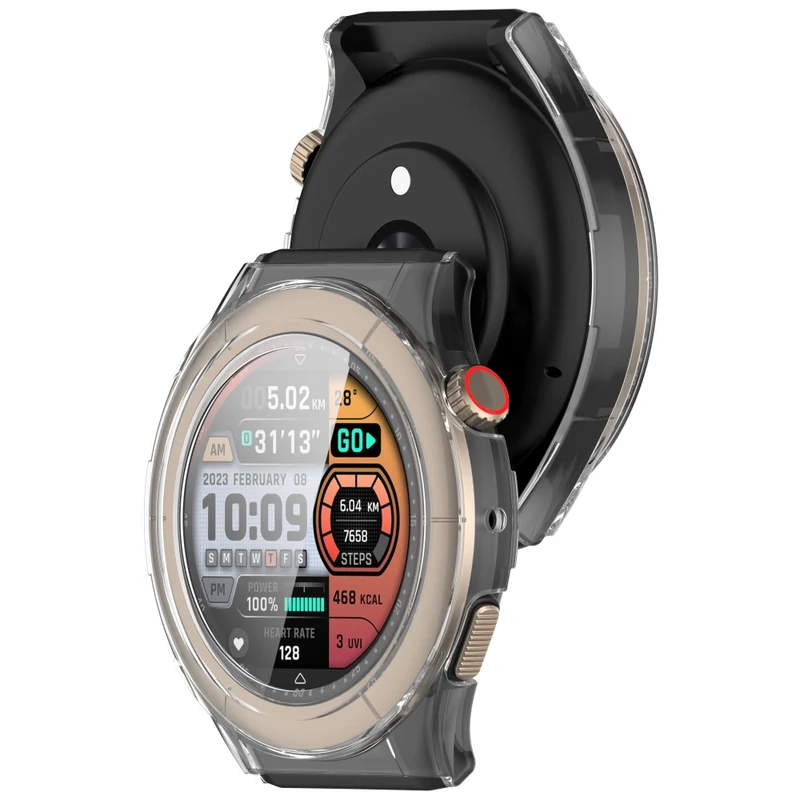 Absolut Schön Amazfit Cheetah Pro / Amazfit Cheetah Round Glas und Silikon Hülle