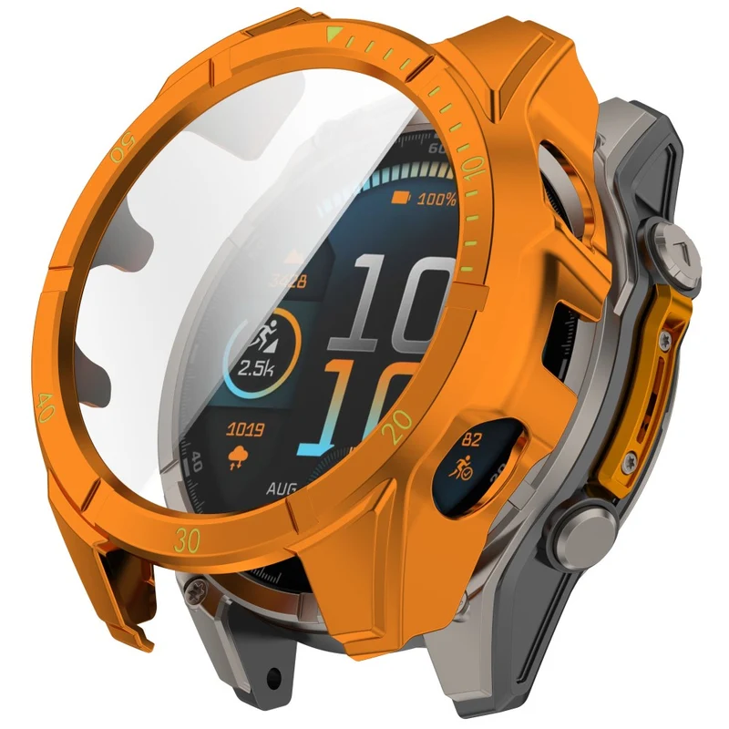 Auffallend Stilvoll Garmin Tactix 8 47mm Glas und Silikon Hülle
