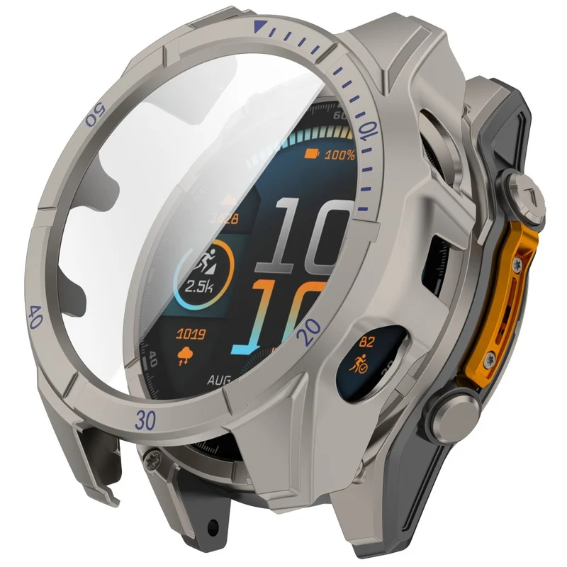 Auffallend Stilvoll Garmin Tactix 8 47mm Glas und Silikon Hülle