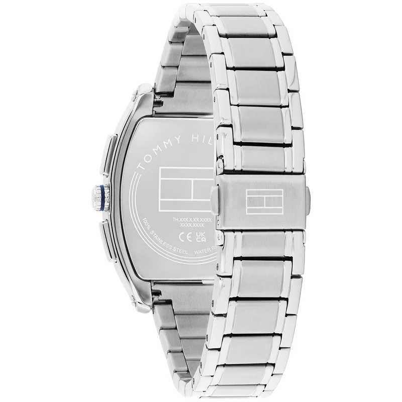 Tommy Hilfiger Oxford 1710763 Herren Armbanduhr Marineblau • Edelstahlgehäuse mit Mineralglas • Tonneau-Form mit Textur-Zifferblatt