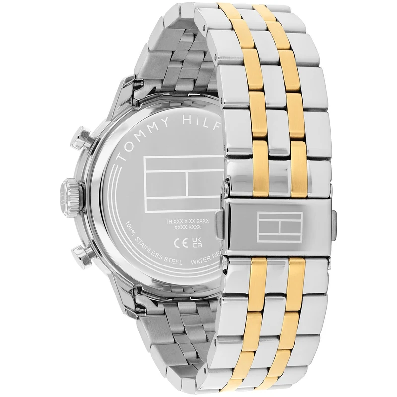 Tommy Hilfiger Kent 1710754 Herrenuhr Grün • Chronograph • Bicolor Edelstahlarmband