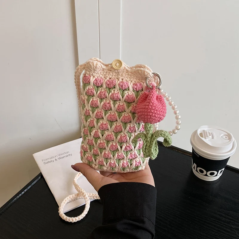 Häkelblumen-Themen Mini Tasche