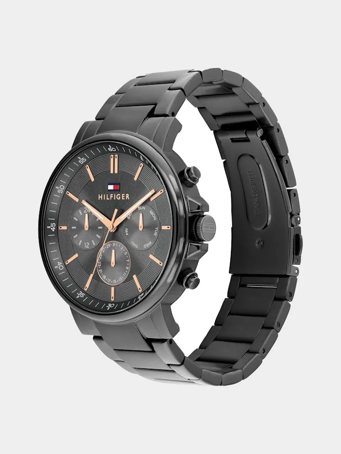Tommy Hilfiger Tyson 1710711 Herrenuhr Grau • Ionisch beschichtetes Grau-Stahlgehäuse • 5 BAR Wasserdicht