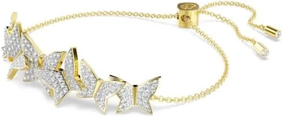 Swarovski Idyllia Lilia Bracelet, Butterfly Motif, Clear Pavé Crystals, Gold-Tone Finished Setting, for Women