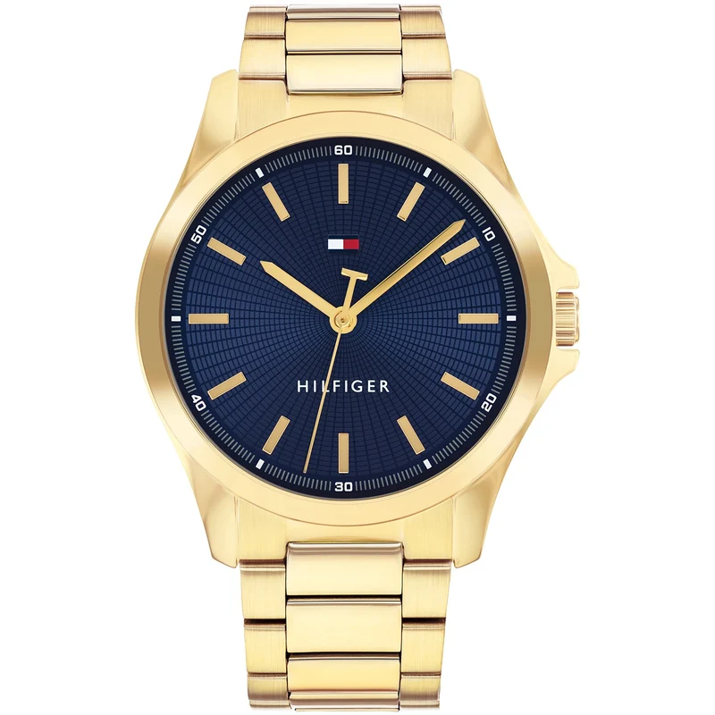 Tommy Hilfiger Bruce 1710679 Herren Armbanduhr Blau • Goldfarbenes Edelstahlgehäuse • Quarzwerk
