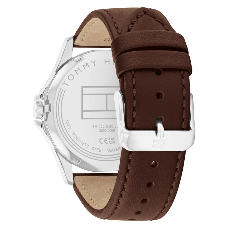 Tommy Hilfiger Bruce 1710669 Herrenuhr Blau • Echtes Lederarmband • Mineralglas