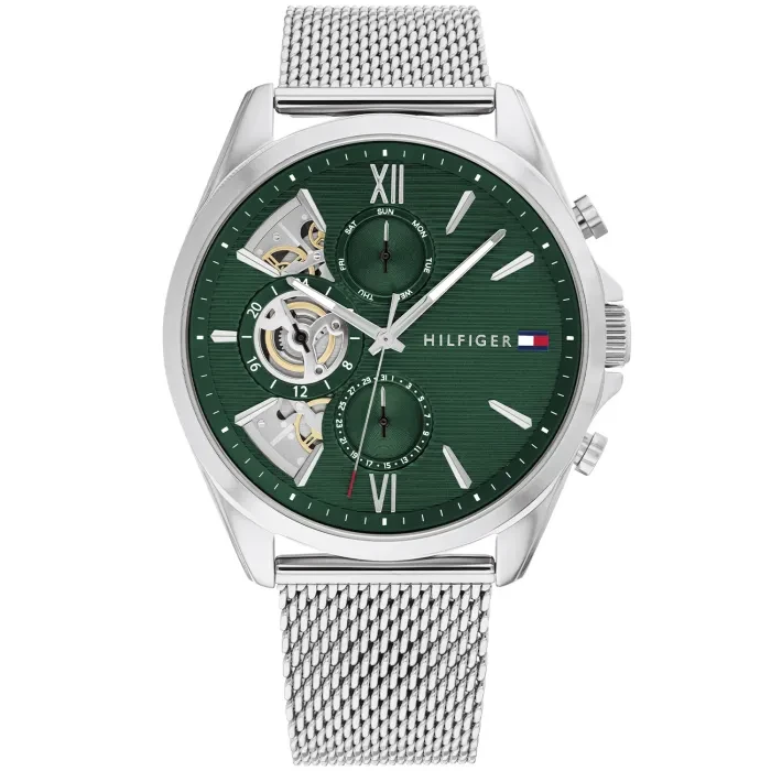 Tommy Hilfiger Baker 1710647 Herren • Grünes Chronographen-Zifferblatt • 5 BAR Wasserdicht