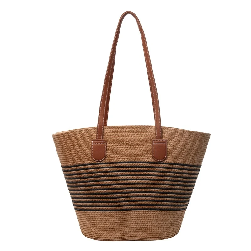 Geräumige Geflochtene Stroh Tasche